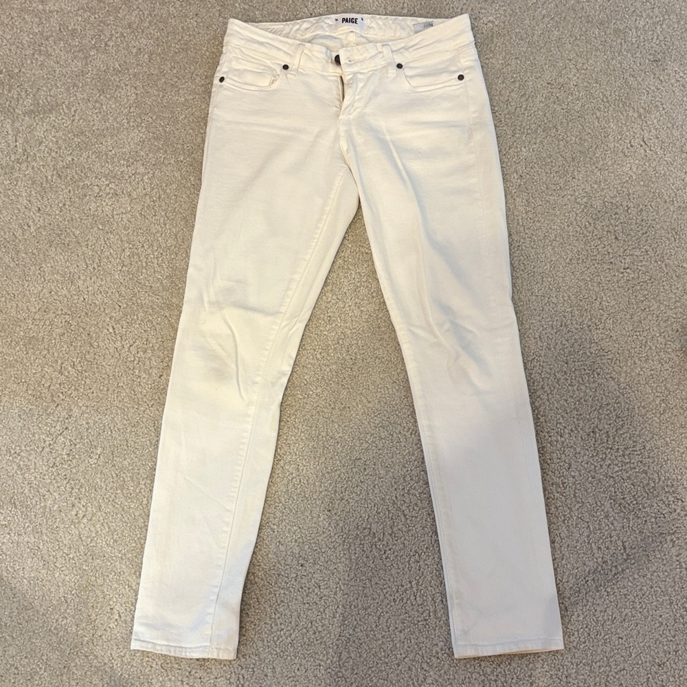 PAIGE Off-White Slim Fit Jeans